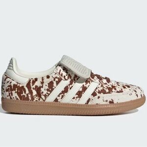 Adidas Women’s Cream and Brown Cow Print Sneakers
